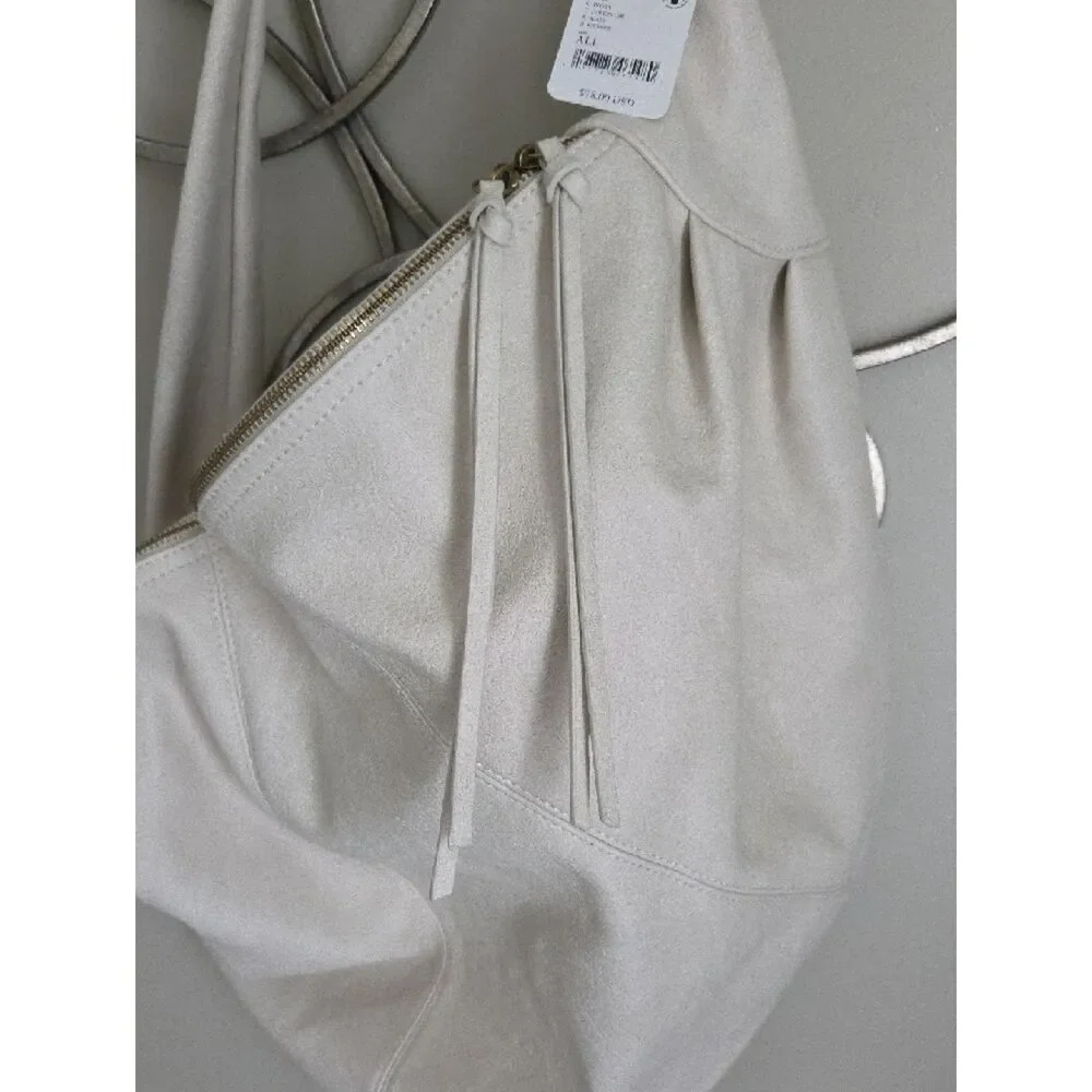 Free People Soft Ivory Hobo Bag with Slouchy Strap